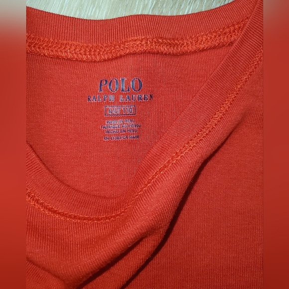 🇺🇲Girl's Ralph Lauren red short sleeve capped sleeve tee Size 4 - Picture 3 of 3